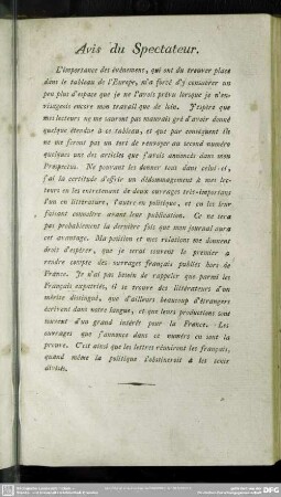Avis du Spectateur