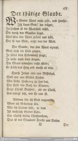 Der thätige Glaube