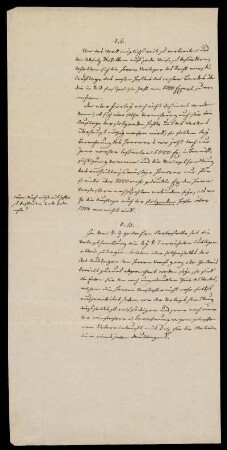 Fragmentarischer Entwurf für §§ 6 und 10 des geplanten Verlagsvertrags über das Deutsche Wörterbuch vom 17./20.08.1847 [Erklärung über die Stereotypisierung]