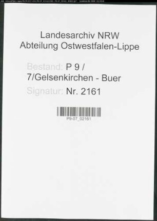 Sterberegister Standesamt Gelsenkirchen-Buer