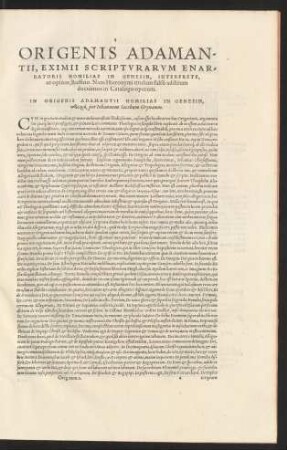 Origenis Adamantii, Eximii Scripturarum Enarratoris Homiliae In Genesin ...