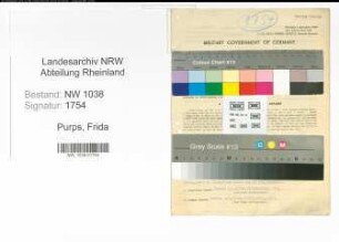 Entnazifizierung Frida Purps , geb. 05.10.1893 (Buerokraft)