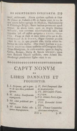 Caput Nonum De Libris Damnatis Et Prohibitis