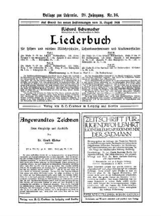 Beilage zur Lehrerin : 28.Jahrgang Nr.16
