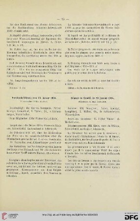 Vorstands-Sitzung vom 20. Januar 1904 / Séance du Comité du 20 janvier 1904