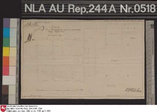 Grundriß vom Wohnhaus der Domäne Kloster Schoo bei SCHOO Kolorierte Zeichnung von H. Balke Papier Format 28,4x17,9 M 1:130