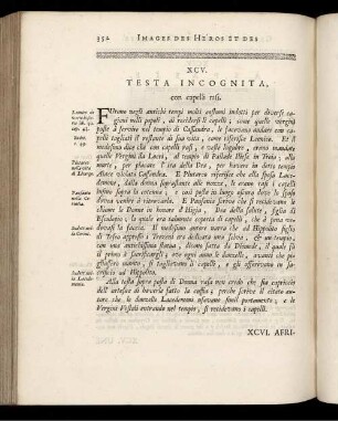 XCV. Testa Incognita, con capelli rasi. [ ... mit Abbildungsbeschreibung.]