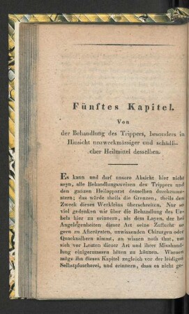 Fünftes Kapitel. Von der Behandlung des Trippers ...