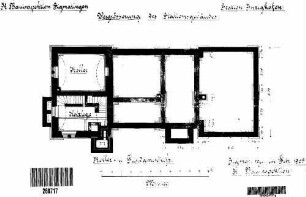 Inzigkofen: Empfangsgebäude Verwaltungsgebäude Grundriß Untergeschoß,Fundamentriß
