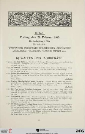 N) Waffen und Jagdgeräte (Nr. 1041-1077)