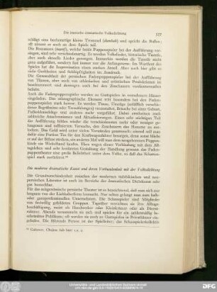 Die moderne dramatische Kunst und deren Verbundenheit mit der Volksdichtung