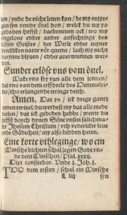 Ein korte uthleginge/ wo ein Minsche bichten schal jegen Godt ...