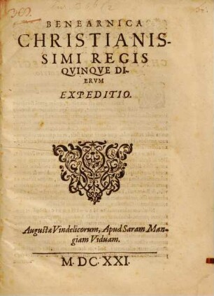 Bene arcanica Christianissimi regis quinque dierum expeditio