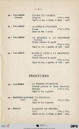 Peintures (Nr. 54-150)