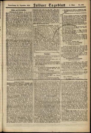 Zweite Ausgabe vom Donnerstag, den 23. Dezember 1920.