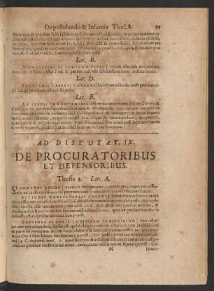 Ad Disputat. IX. De Procuratoribus Et Defensoribus