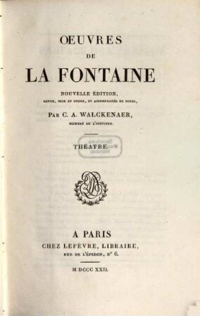 Oeuvres de La Fontaine. 4, Théatre