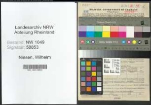 Entnazifizierung Wilhelm Niesen , geb. 26.11.1903 (Maurer)