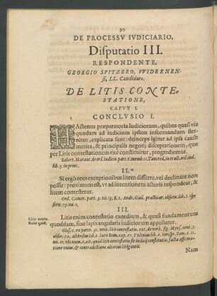 De Processu Iudiciario, Disputatio III.