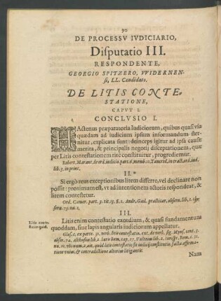De Processu Iudiciario, Disputatio III.