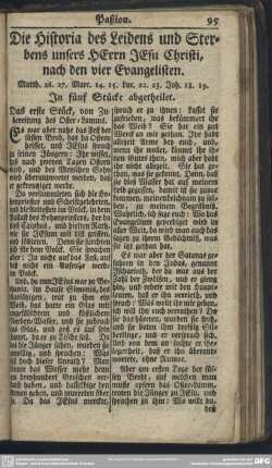 Die Historia des Leidens und Sterbens unsers HErrn JEsu Christi, nach den vier Evangelisten