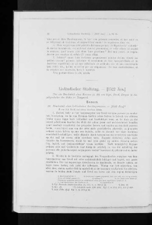 Livländischer Städtetag. - [1522 Jan.]