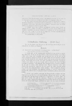 Livländischer Städtetag. - [1522 Jan.]