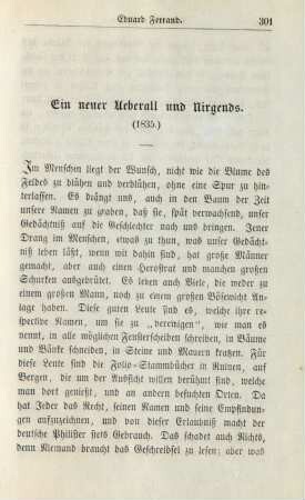 Ein neuer Ueberall und Nirgends