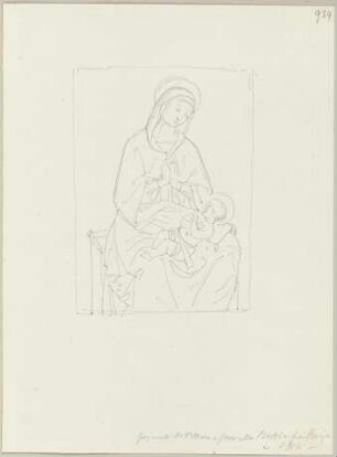 Maria mit Kind, Fresko in einer Kirche alla Bastia zwischen Perugia und Assisi