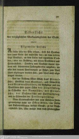Uebersicht der vorzüglichsten Merkwürdigkeiten der Stadt