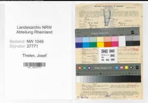 Entnazifizierung Josef Thelen , geb. 20.11.1898 (Kaufmann)
