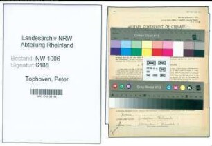 Entnazifizierung Peter Tophoven , geb. 14.12.1896 (Betriebsinhaber)