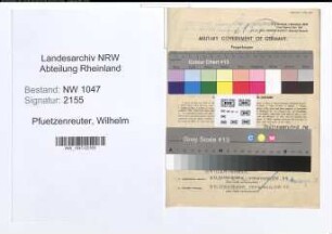 Entnazifizierung Wilhelm Pfuetzenreuter , geb. 01.04.1911 (Lehrer)