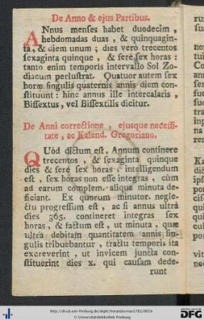 De Anno et eius Partibus.