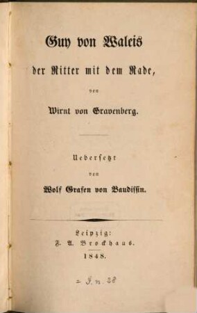 Guy von Waleis, der Ritter mit dem Rade