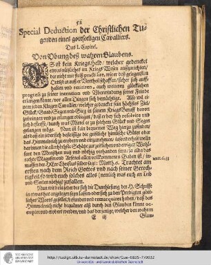 Das I. Kapitel. Von Ubung deß wahren Glaubens