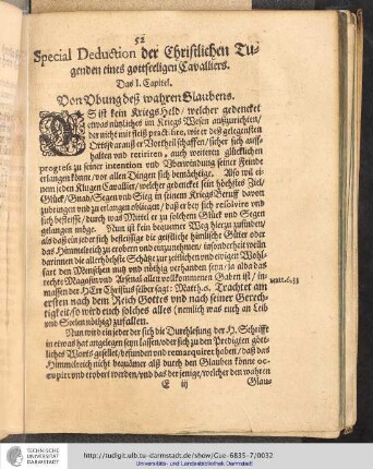 Das I. Kapitel. Von Ubung deß wahren Glaubens