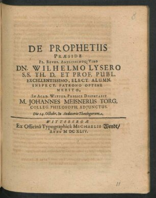 De Prophetiis