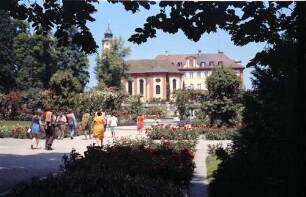 Mainau, Insel Mainau: Rosengarten mit Schloss