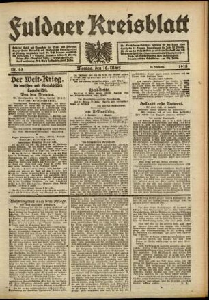 Ausgabe vom Montag, den 18. März 1918.
