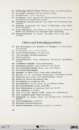 Gläser und Kristalle (Nr. 252-284)