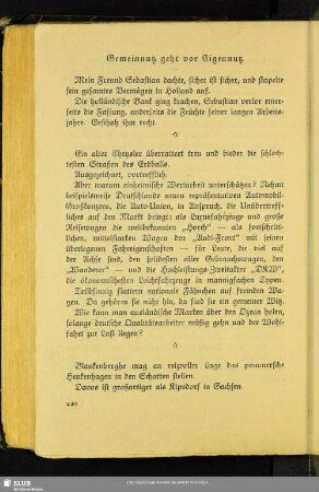 Gemeinnutz geht vor Eigennutz