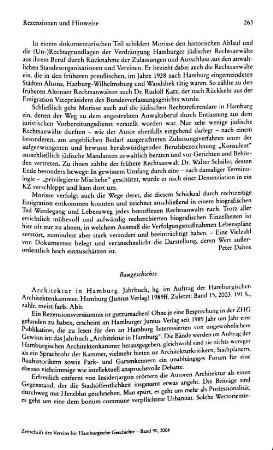 Architektur in Hamburg, Jahrbuch, hrsg. im Auftrag der Hamburgischen Architektenkammer, Bd. 15 : Hamburg, Junius, 2003