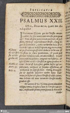 Psalmus XXII. Deus, Deus meus, quare me dereliquisti?