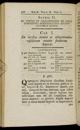 Sectio II. De Ivribvs Et Obligationibvs Ex Fevdo Constitvto Descendentibvs Intvitv Fevdorvm Imperii