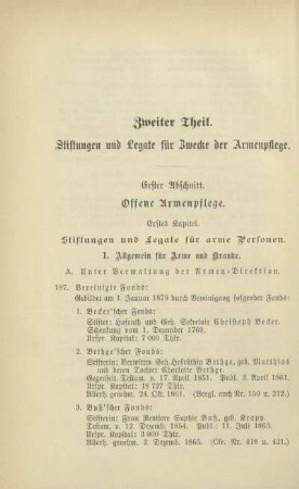 Erster Abschnitt. Offene Armenpflege