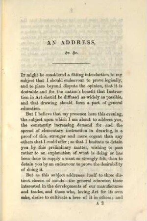 On the Central Training School for Art : (delivered 7th Dec. 1857)