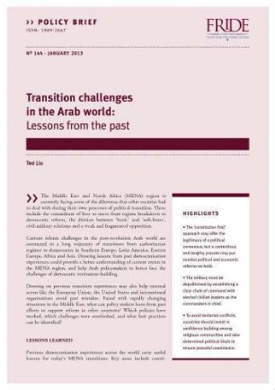 Transition challenges in the Arab world : lessons from the past