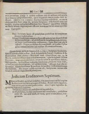 Judicium Eruditorum Septimum.