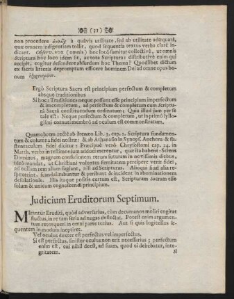 Judicium Eruditorum Septimum.